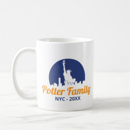 NYC Statue of Liberty Silhouette Family Trip Kaffeetasse