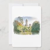 NYC Sundown Skyline Watercolor Wedding Menu Card Einladung (Rückseite)