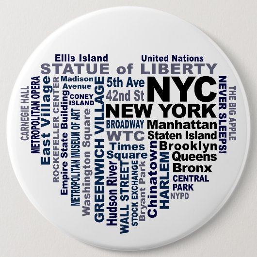 NYC-Taste - Größe enorm Button (Vorderseite)