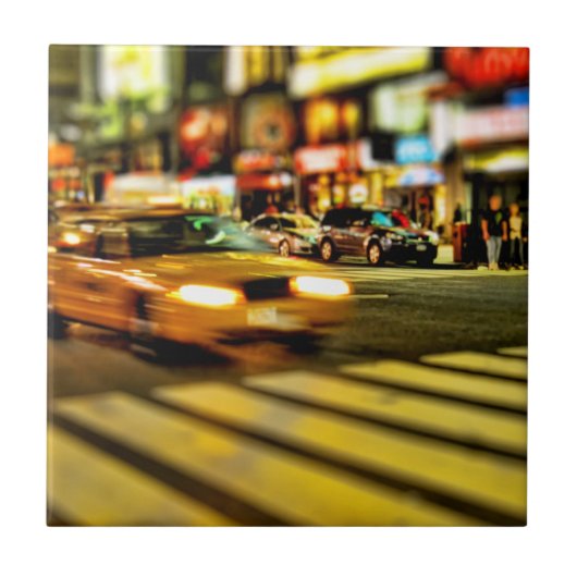NYC Taxi abstrakt Fliese (Vorderseite)