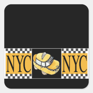 NYC Taxi Cab Quadratischer Aufkleber