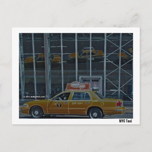 NYC Taxi - Postkarte (Vorderseite)