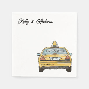 NYC Taxi Verlobung Cocktail Napkins Serviette