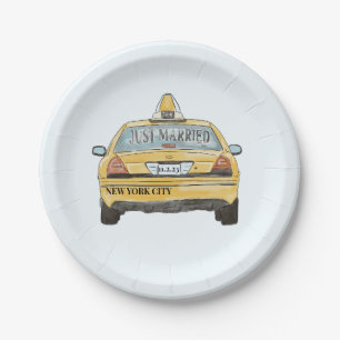 NYC Taxi Wedding Cocktail Pappteller