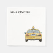 NYC Taxi Wedding Cocktail Serviette (Vorderseite)