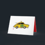 NYC Taxi Weihnachten 5" x 7" Grußkarte Karte<br><div class="desc">Reißen durch die Straßen von NYC wünschen uns allen ein frohes Weihnachtsfest und glückliche Feiertage!</div>