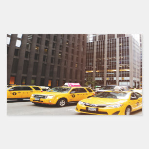 NYC-Taxikabinen in New York Rechteckiger Aufkleber