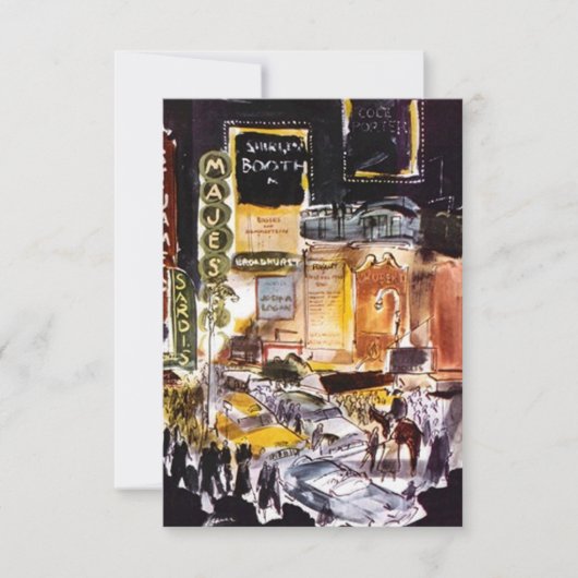 NYC Theater District RSVP Card ~Spaß zum Anpassen Karte (Vorderseite)