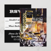 NYC Theater District RSVP Card ~Spaß zum Anpassen Karte (Vorne/Hinten)