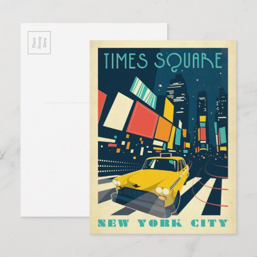 NYC - Times Square Postkarte (Vorne/Hinten)