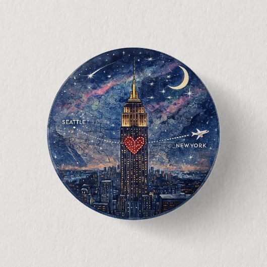 NYC to Seattle Button (Vorderseite)