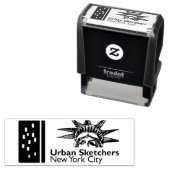 NYC Urban Sketchers Self-Briefmarke Permastempel (Beispiel)