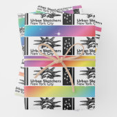 NYC Urban Sketchers Wrapping Paper Geschenkpapier Set (Beispiel)