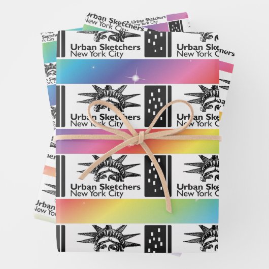 NYC Urban Sketchers Wrapping Paper Geschenkpapier Set (Beispiel)