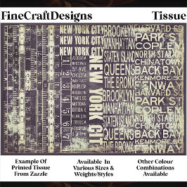NYC Urban Typography Collage Panel FB2 Dekoupage Seidenpapier