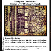 NYC Urban Typography Collage Panel FB3 Découpage Seidenpapier