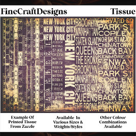 NYC Urban Typography Collage Panel FB3 Découpage Seidenpapier