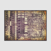 NYC Urban Typography Collage Panel FB3 Découpage Seidenpapier (Vorderseite)