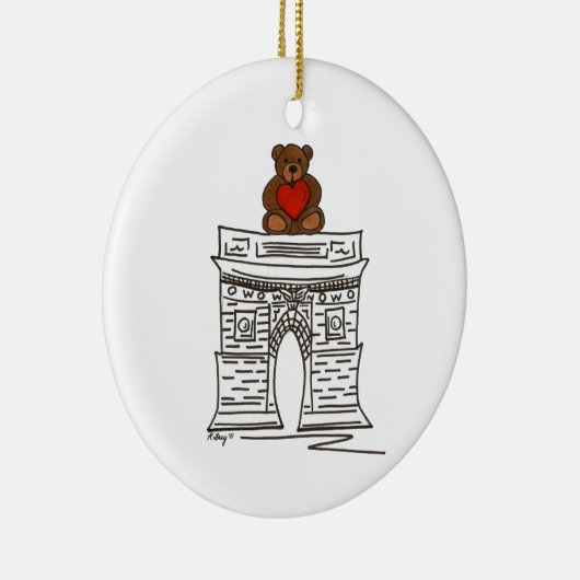 NYC Valentine's Day Washington Square Arch Keramik Ornament (Rechts)