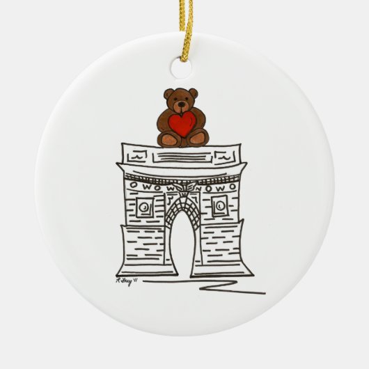 NYC Valentine's Day Washington Square Arch Keramik Ornament (Vorne)