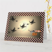 NYC Vintage Hexe Halloween Karte (Gelbe Blume)