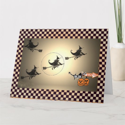 NYC Vintage Hexe Halloween Karte (Vorderseite)
