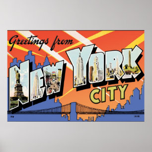 NYC Vintages Postkarten-Plakat Poster