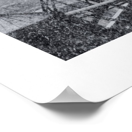 NYC Wassertürme während des Schneesturms im Oktobe Poster (Ecke)