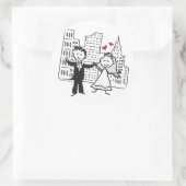 NYC Wedding Runder Aufkleber (Tasche)