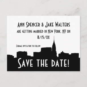NYC Wide Chrysler 01B Silhouette Save the Date Ankündigungspostkarte
