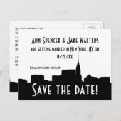 NYC Wide Chrysler 01B Silhouette Save the Date Ankündigungspostkarte (Vorne/Hinten)