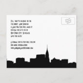 NYC Wide Chrysler 01B Silhouette Save the Date Ankündigungspostkarte (Rückseite)