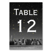 NYC Wide Skyline Black Gradient Starry DIY BG Tischnummer (Vorderseite)