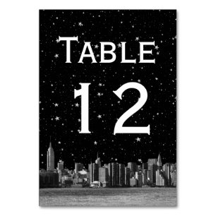 NYC Wide Skyline Etch Starry DIY BG Tischnummer