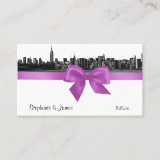 NYC Wide Skyline Etched BW Lilac Platzkarten #2