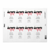 NYC Wide Skyline Etched BW Pink Wine Label (Vorne)