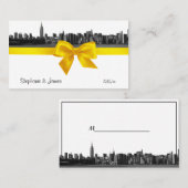 NYC Wide Skyline Etched BW Yellow Platzkarten #2 (Vorne/Hinten)