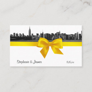 NYC Wide Skyline Etched BW Yellow Platzkarten #2