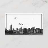 NYC Wide Skyline Etched Escortkarten Platzkarte (Rückseite)