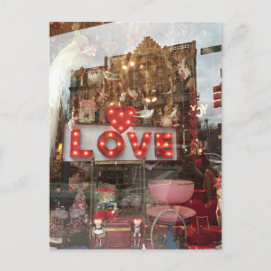 NYC Window Reflection LIEBE Valentine's Day Foto Feiertagspostkarte