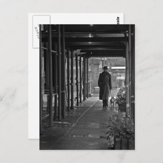 NYC Winter Dog Walker Postkarte (Vorne/Hinten)