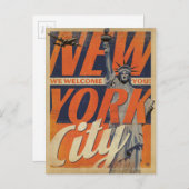 NYC - Wir heißen Sie willkommen! Postkarte (Vorne/Hinten)