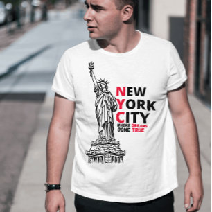 NYC, wo Träume zu einem echten Motivierend Zitat w T-Shirt