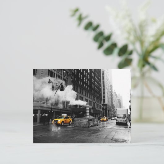 NYC Yellow Cab Postkarte (Stehend Vorderseite)
