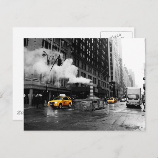 NYC Yellow Cab Postkarte (Vorne/Hinten)