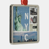 Nyc Yellow Taxi Manhattan Brooklyn Bridge Liberty Ornament Aus Metall (Rechts)