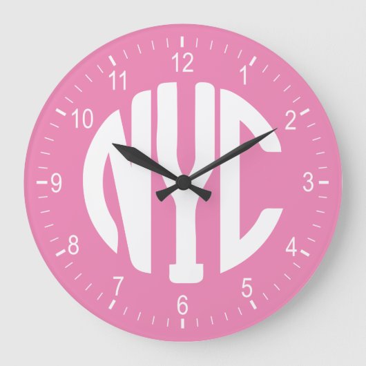 NYC-Zeichen Große Wanduhr (Vorderseite)