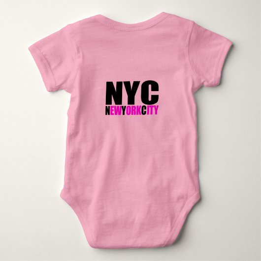 NycBabywAttitude_blk&pink girl Baby Strampler (Rückseite)