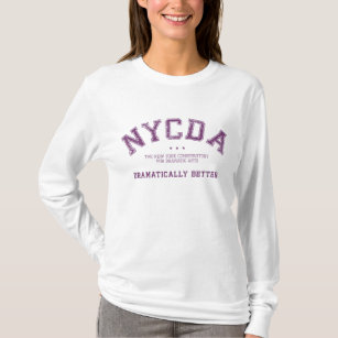 NYCDA Frauen-langer Hülsen-WeißHoodie T-Shirt