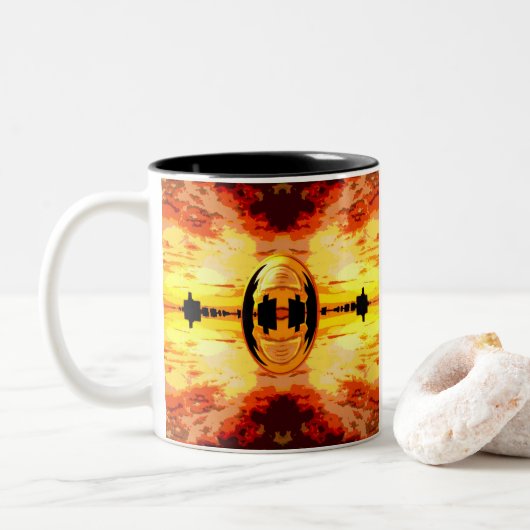 NYCHorizon Zweifarbige Tasse (Mit Donut)